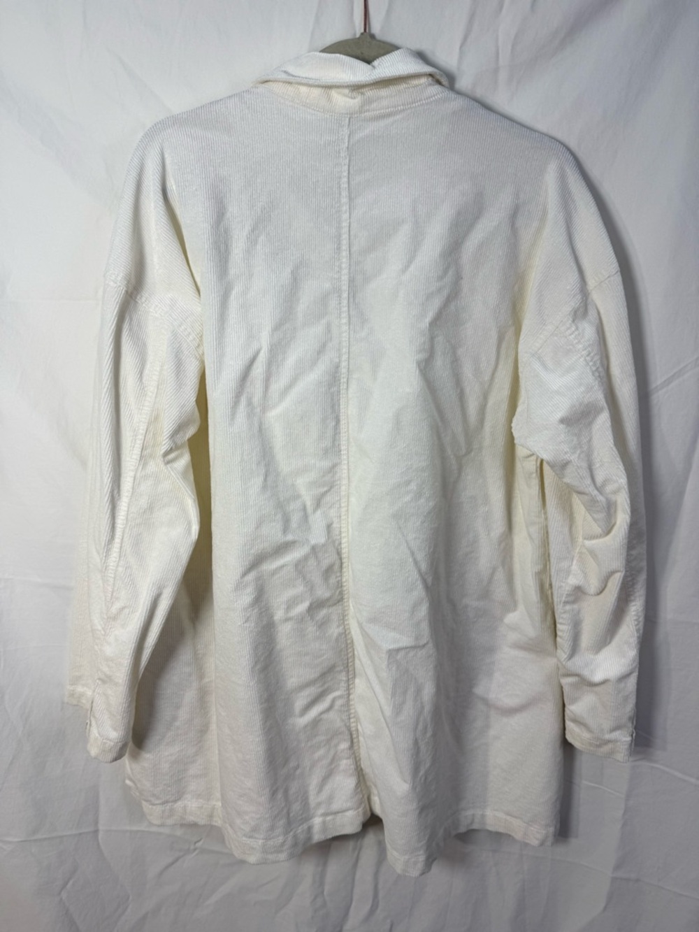 Pilcro Corduroy Blazer Jacket Cream Button Front Utility Jacket S - Picture 3 of 6